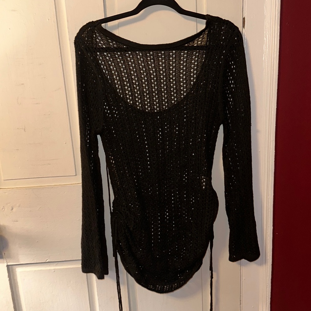 Shein black crochet cover up